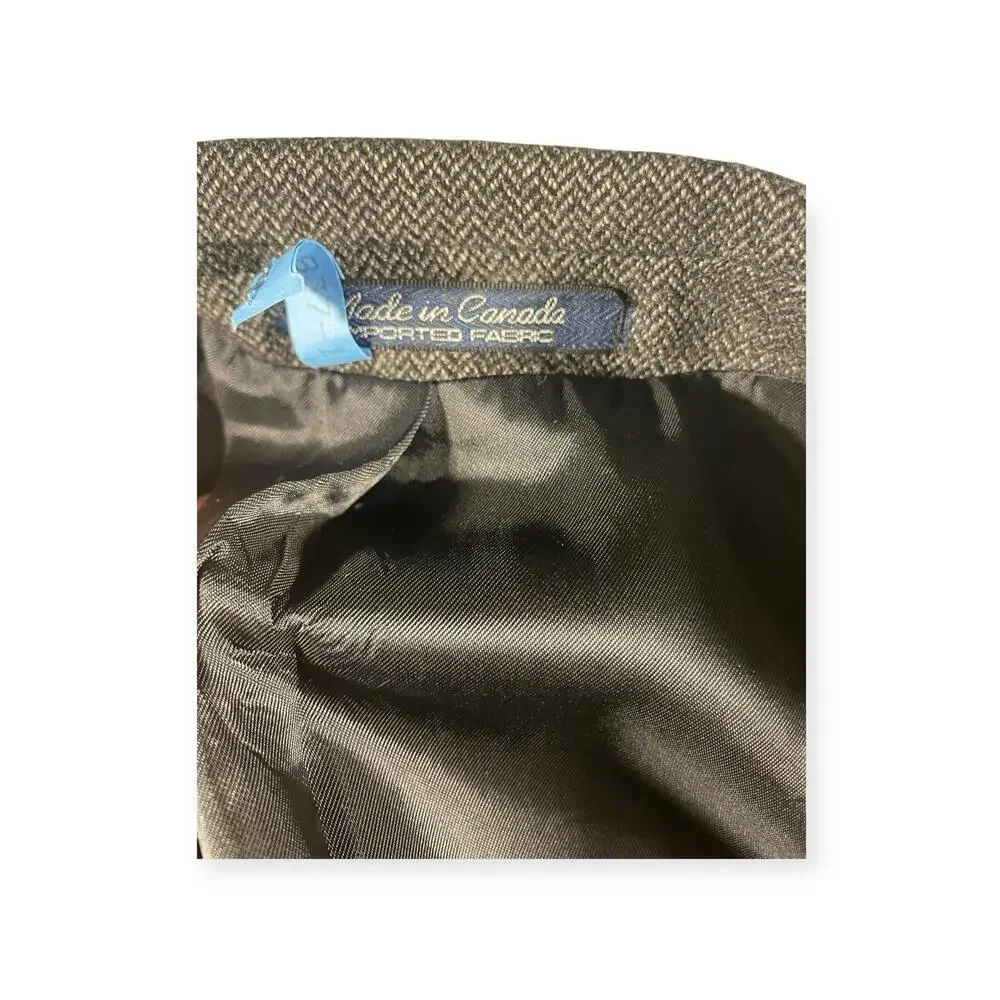 Jean Paul‎ Germain Gray Wool Tweed Herringbone Blazer 42 Regular Two-Button